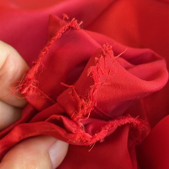 Vintage 80s San Andre Red Satin Women's polyester blouse with 3/4 sleeves - Picture 8 of 9